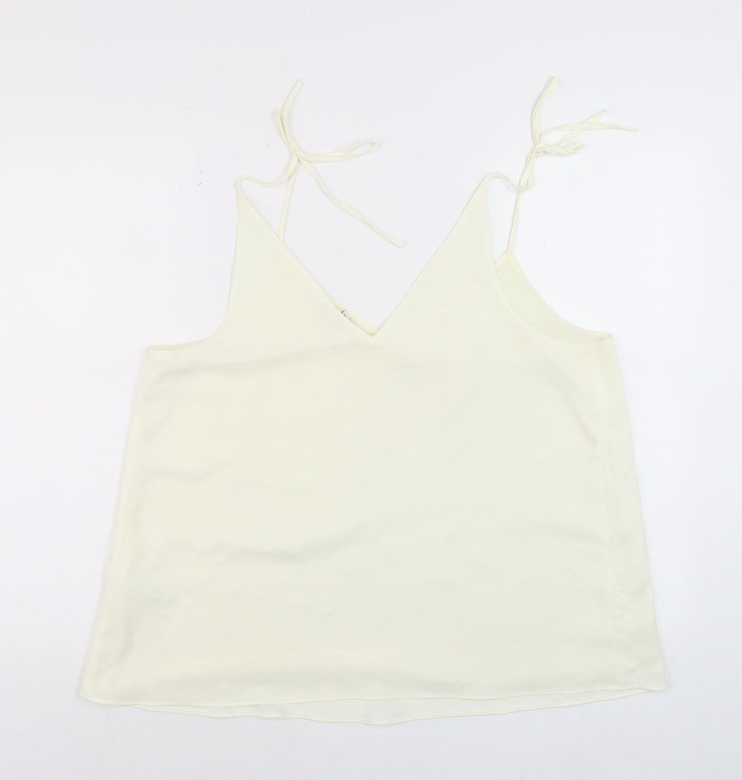 River Island Women Ivory Camisole V-Neck Spaghetti Strap Top Size 16