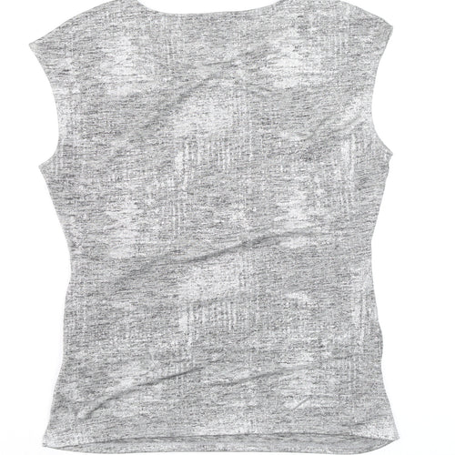 Episode Women's Grey Sleeveless Crew Neck Stretch Jersey T-Shirt Size L