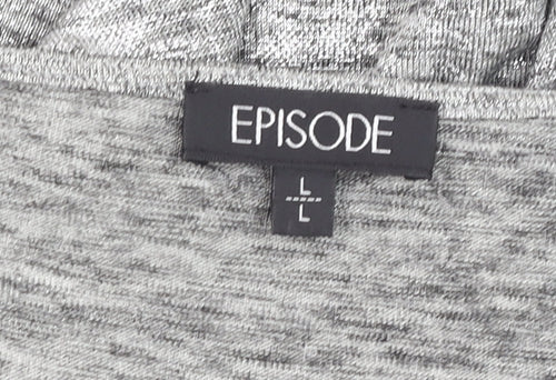 Episode Women's Grey Sleeveless Crew Neck Stretch Jersey T-Shirt Size L