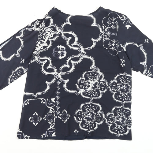 Next Women’s Blue Geometric Tunic Blouse Size 16