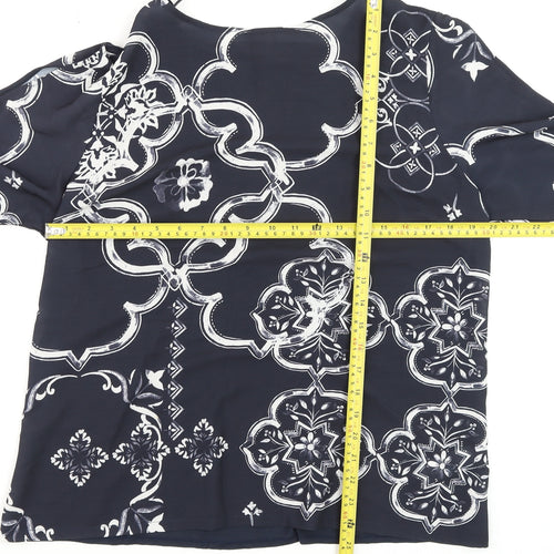 Next Women’s Blue Geometric Tunic Blouse Size 16