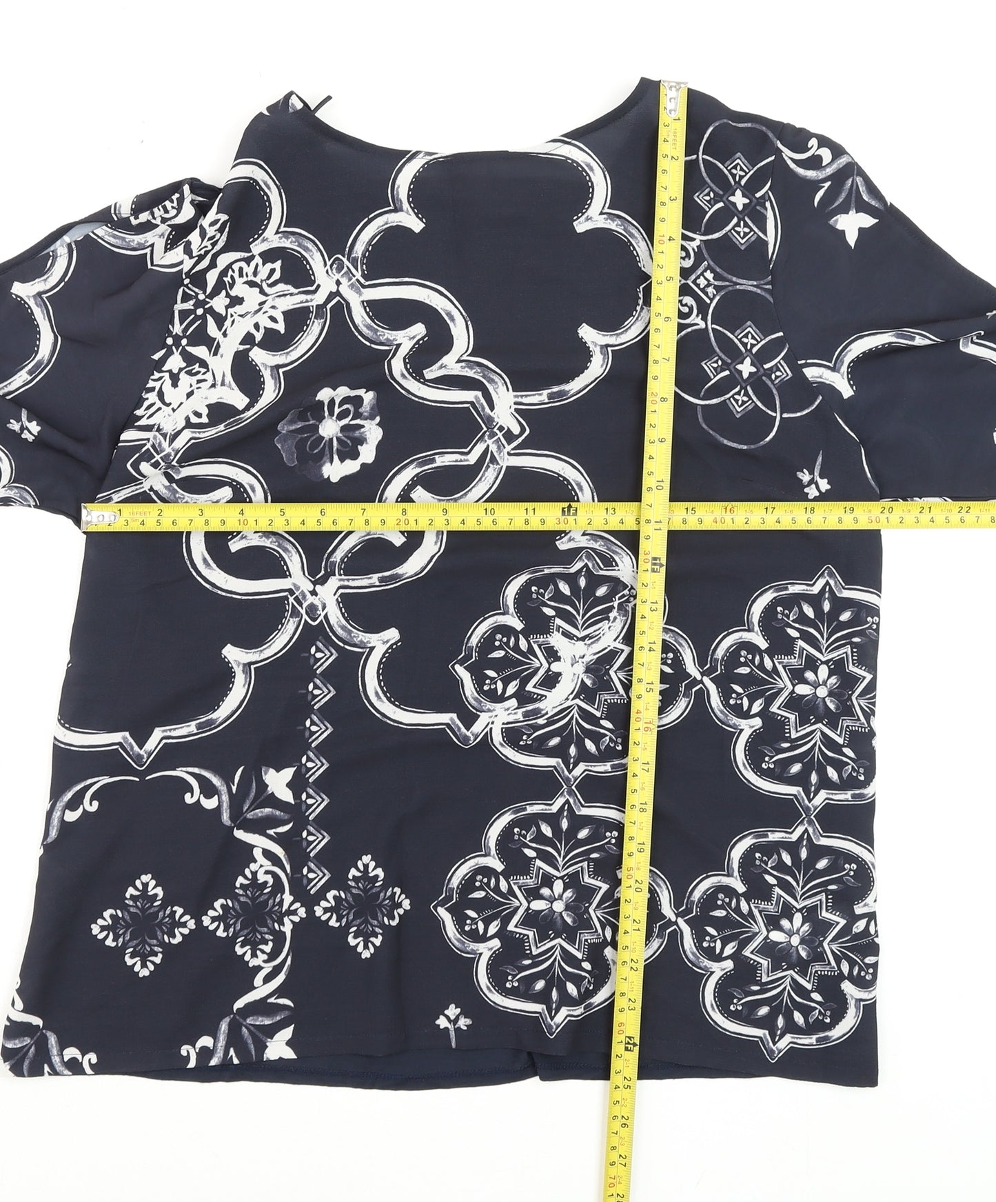 Next Women’s Blue Geometric Tunic Blouse Size 16