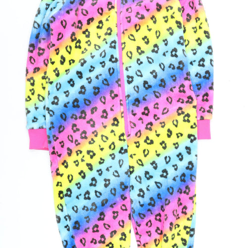 Dunnes Stores Boys Multicoloured Fleece Hooded One Piece Pyjamas Size 10 Years