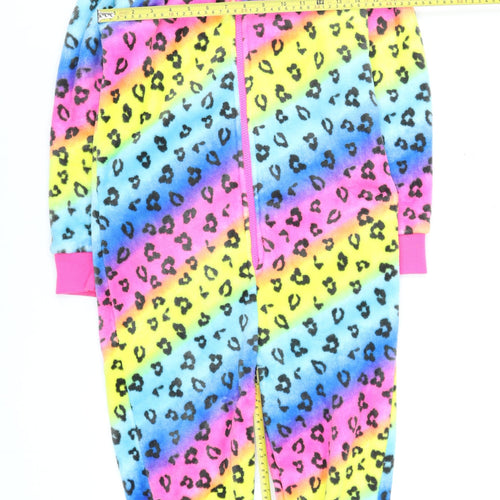 Dunnes Stores Boys Multicoloured Fleece Hooded One Piece Pyjamas Size 10 Years