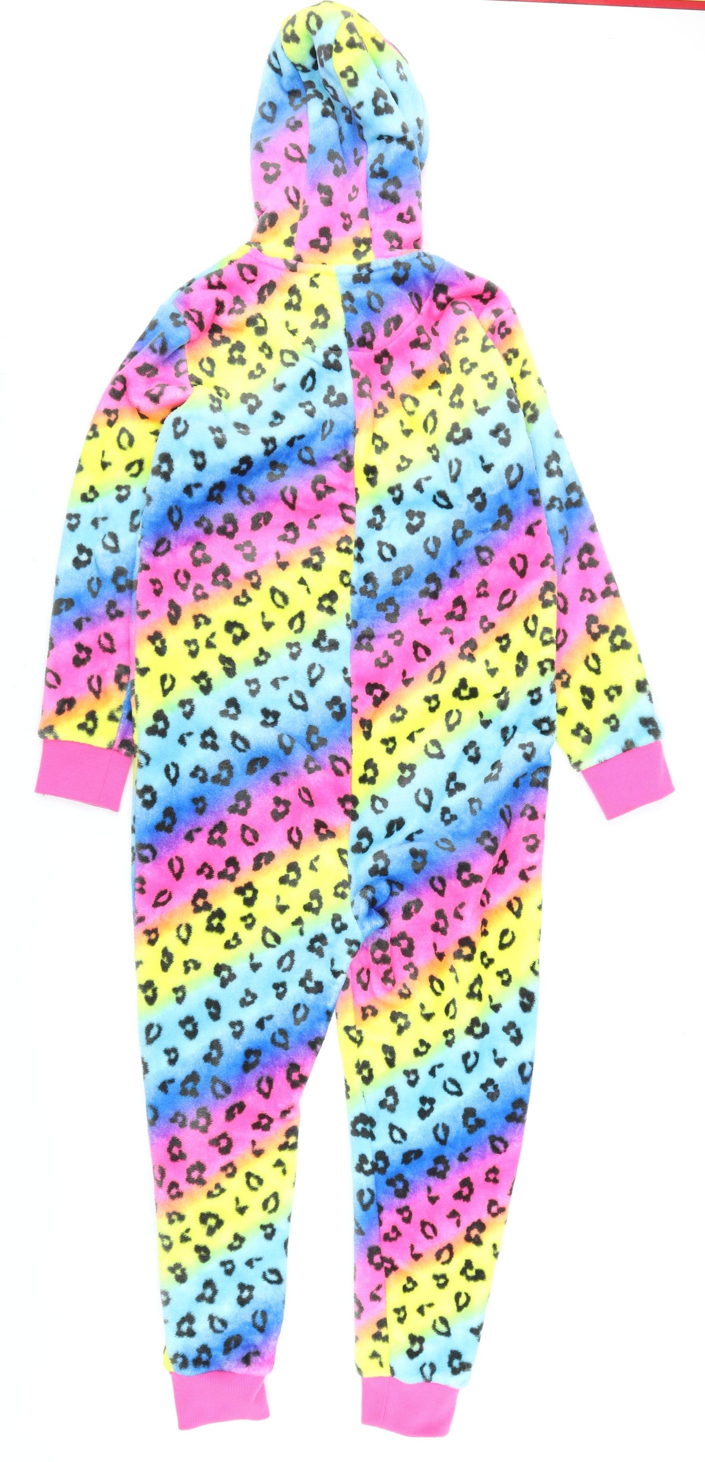 Dunnes Stores Boys Multicoloured Fleece Hooded One Piece Pyjamas Size 10 Years
