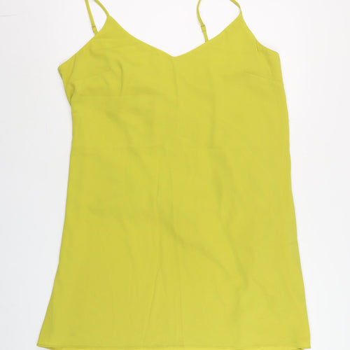 River Island Women's Yellow Slip Dress Size 16 V-Neck Summer Style