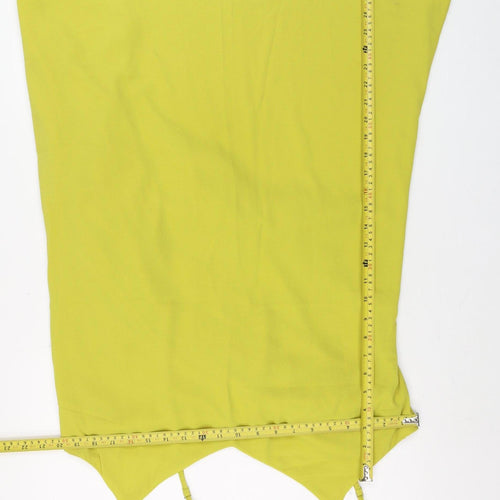 River Island Women's Yellow Slip Dress Size 16 V-Neck Summer Style
