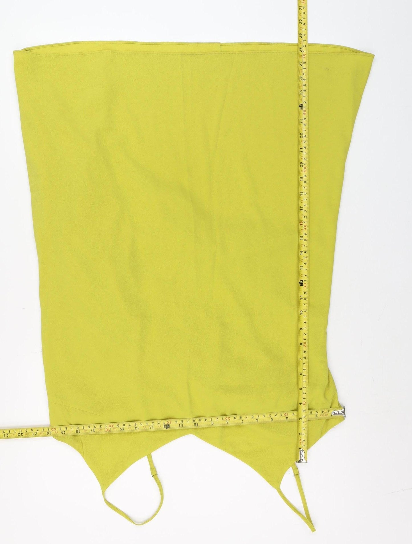 River Island Women's Yellow Slip Dress Size 16 V-Neck Summer Style