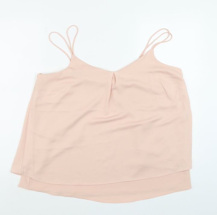Wallis Womens Beige V-Neck Camisole Tank Top Size 14
