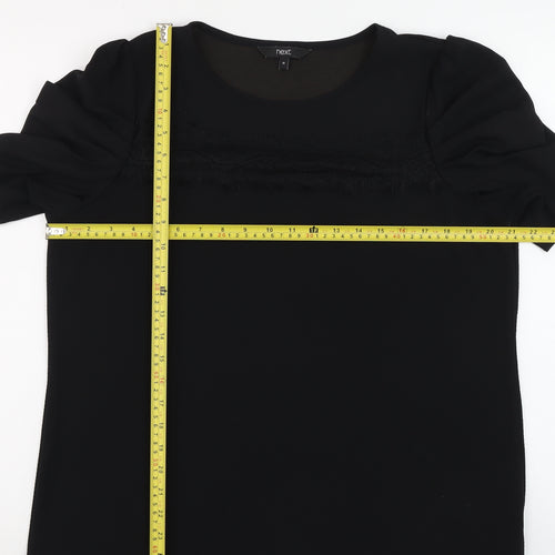 Next Women Black Puff Sleeve Blouse Size 16 Short Sleeve