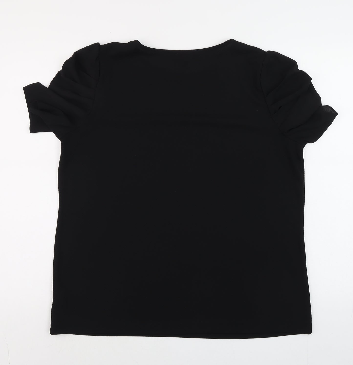 Next Women Black Puff Sleeve Blouse Size 16 Short Sleeve
