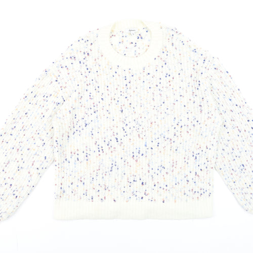 Reitmans Womens Ivory Chunky Knit Speckled Pullover Jumper Size M