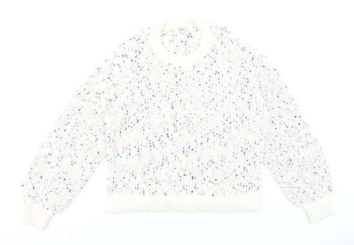 Reitmans Womens Ivory Chunky Knit Speckled Pullover Jumper Size M