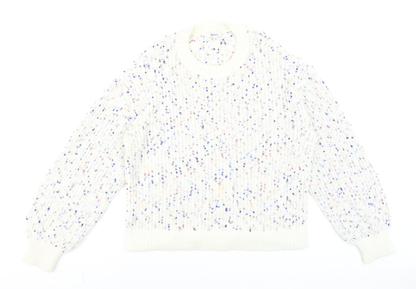 Reitmans Womens Ivory Chunky Knit Speckled Pullover Jumper Size M