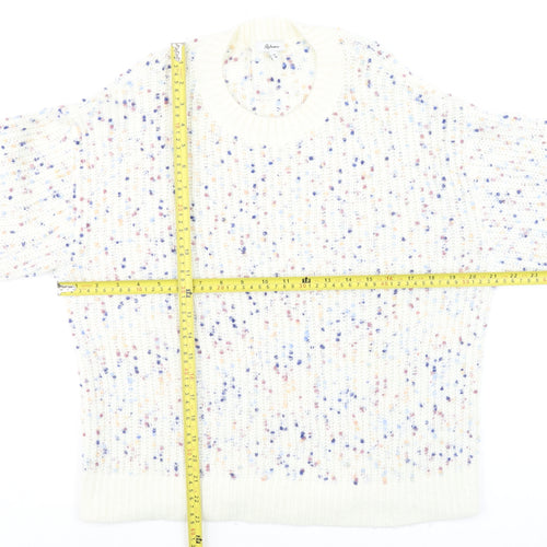 Reitmans Womens Ivory Chunky Knit Speckled Pullover Jumper Size M