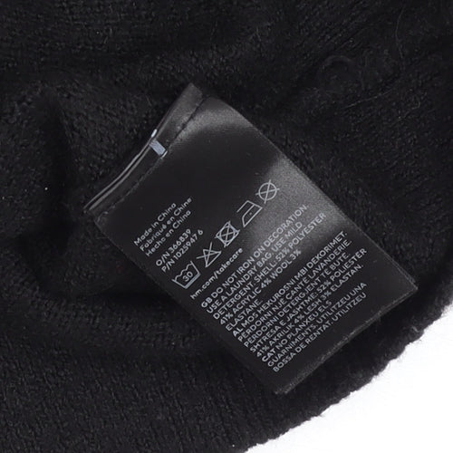 H&M Women's Black Beaded Crew Neck Knit Jumper XS