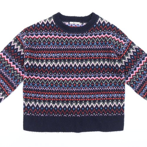 Tu Women’s Multicoloured Fair Isle Knit Jumper Size 12 Crew Neck
