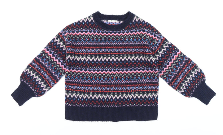 Tu Women’s Multicoloured Fair Isle Knit Jumper Size 12 Crew Neck