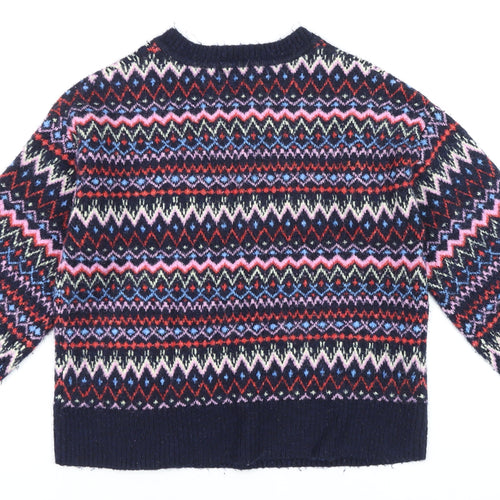 Tu Women’s Multicoloured Fair Isle Knit Jumper Size 12 Crew Neck