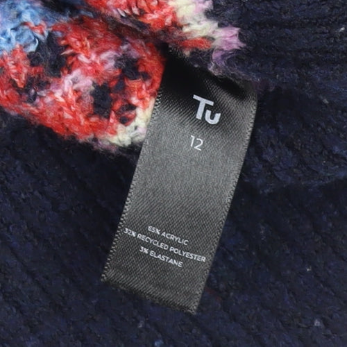Tu Women’s Multicoloured Fair Isle Knit Jumper Size 12 Crew Neck