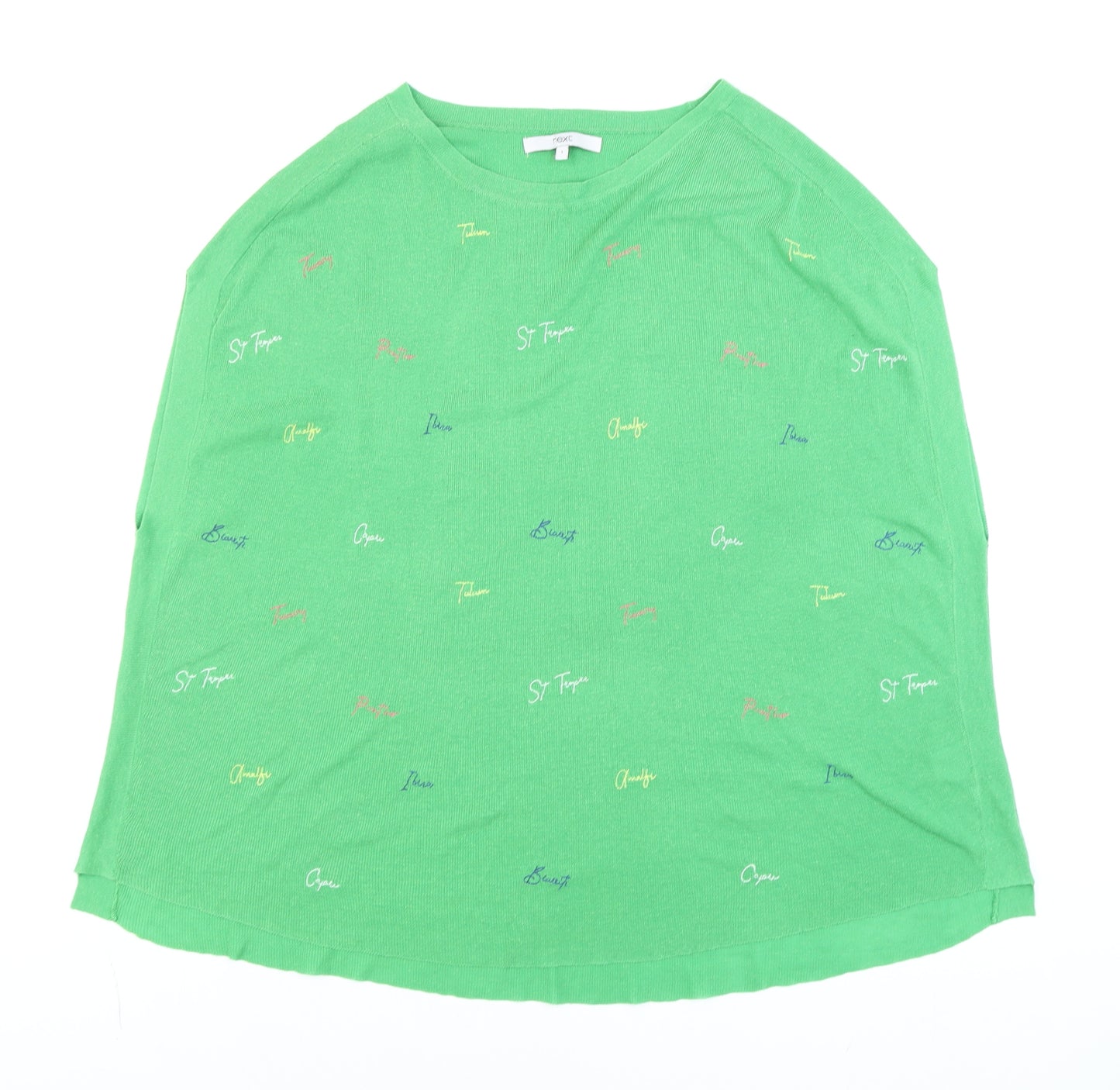Next Men’s Green Holiday Print Short Sleeve Knit Top Size L