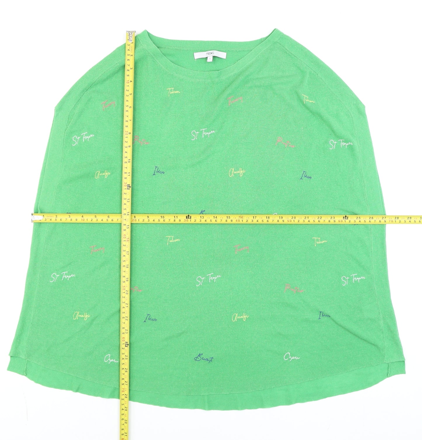 Next Men’s Green Holiday Print Short Sleeve Knit Top Size L