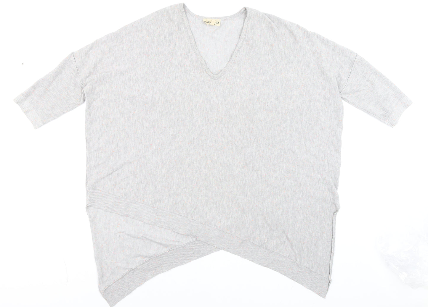 Phase Eight Women’s Grey V-Neck Asymmetric Jersey Top Size L