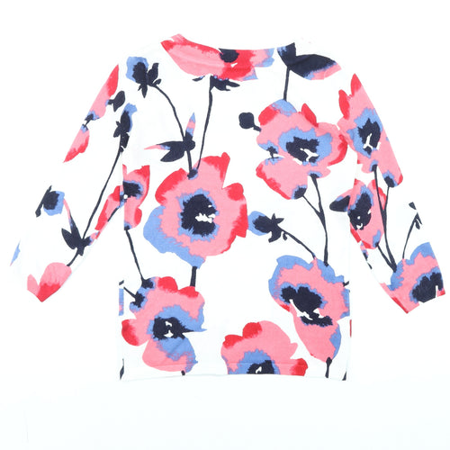 Marks and Spencer Women's Multicoloured Floral 3/4 Sleeve Jersey T-Shirt UK 8