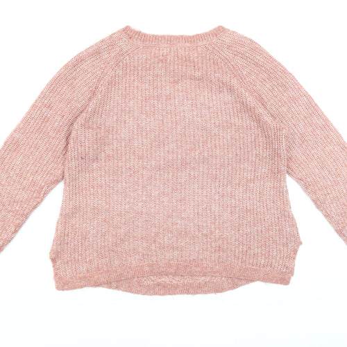 Fat Face Women Pink Chunky Knit Pullover Jumper Size 12