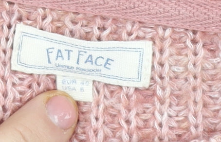 Fat Face Women Pink Chunky Knit Pullover Jumper Size 12