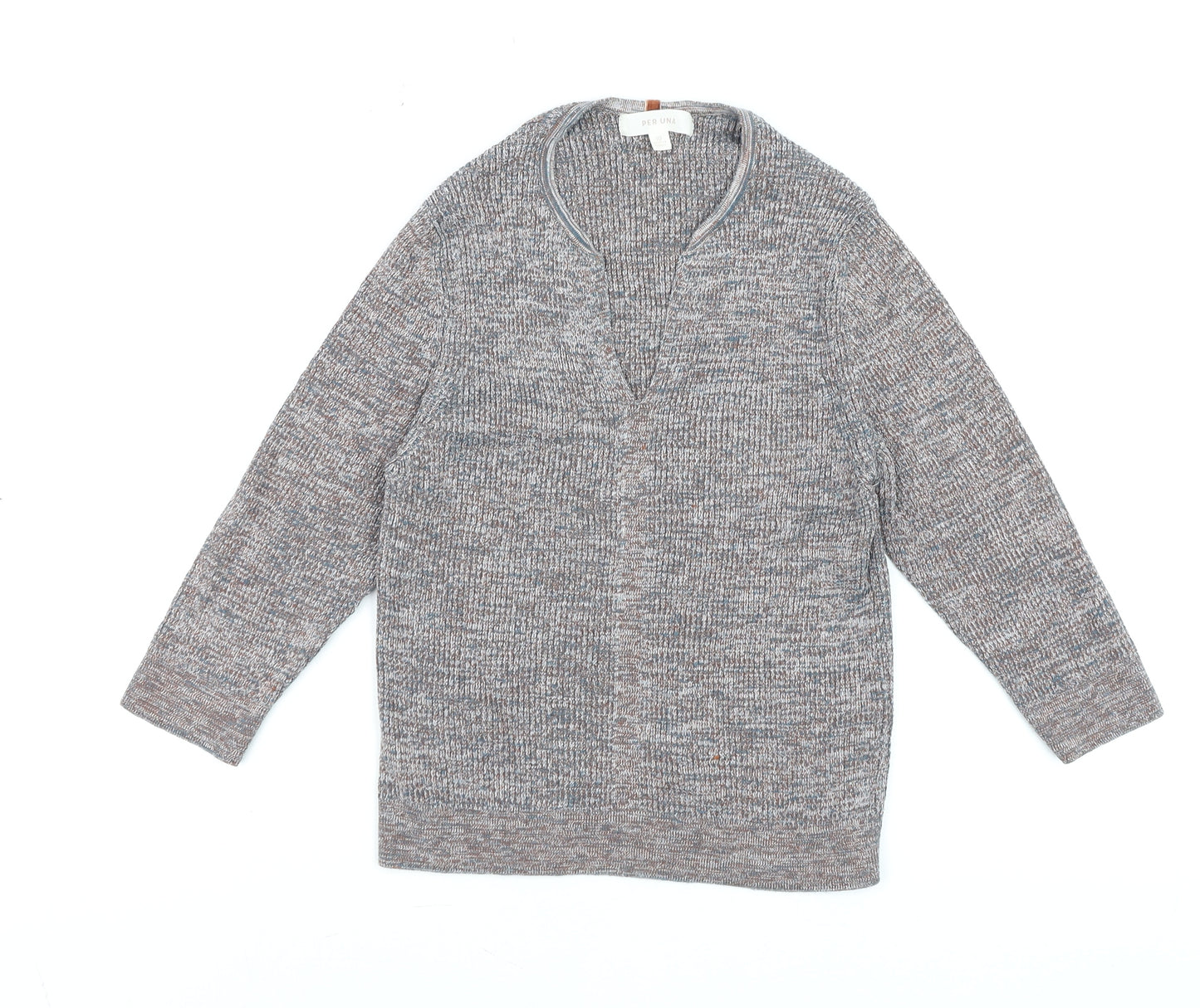 Marks and Spencer Per Una Women's Multicoloured Knit V-Neck Top Size 10