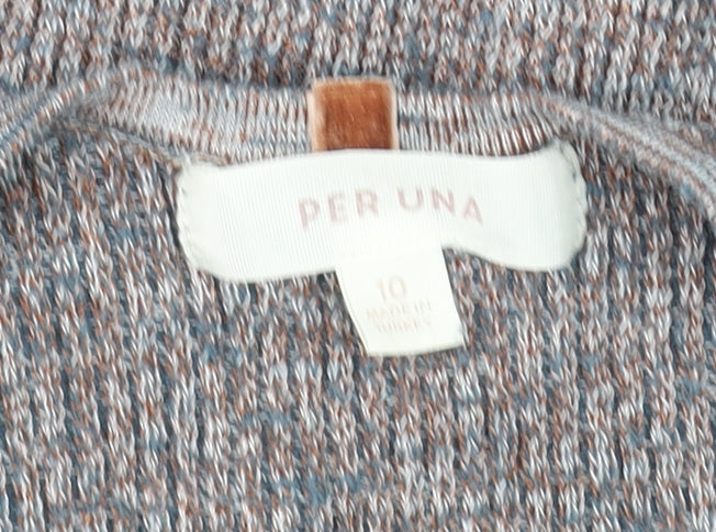 Marks and Spencer Per Una Women's Multicoloured Knit V-Neck Top Size 10