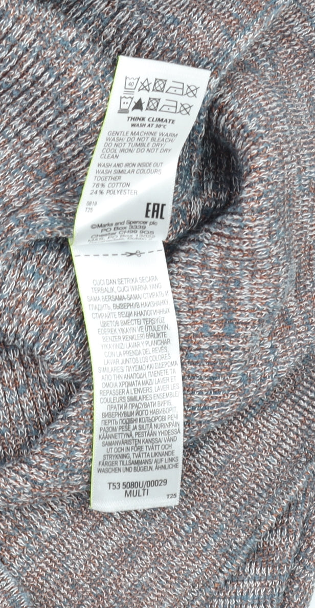 Marks and Spencer Per Una Women's Multicoloured Knit V-Neck Top Size 10