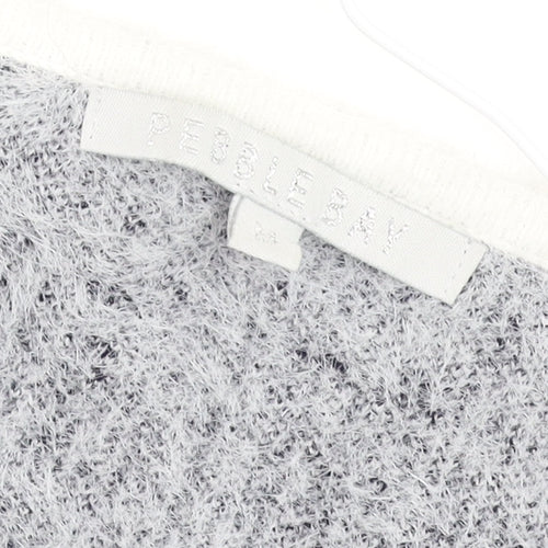 Pebble Bay Women White Check Knit Longline Cardigan M