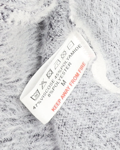 Pebble Bay Women White Check Knit Longline Cardigan M