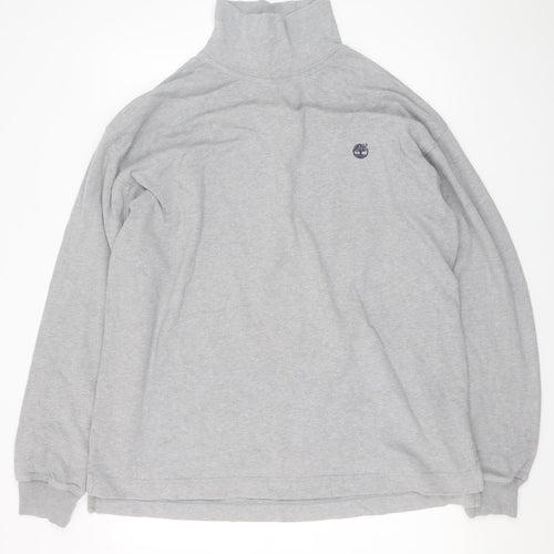 Timberland Men's Grey XL High Neck Cotton Pullover Sweatshirt