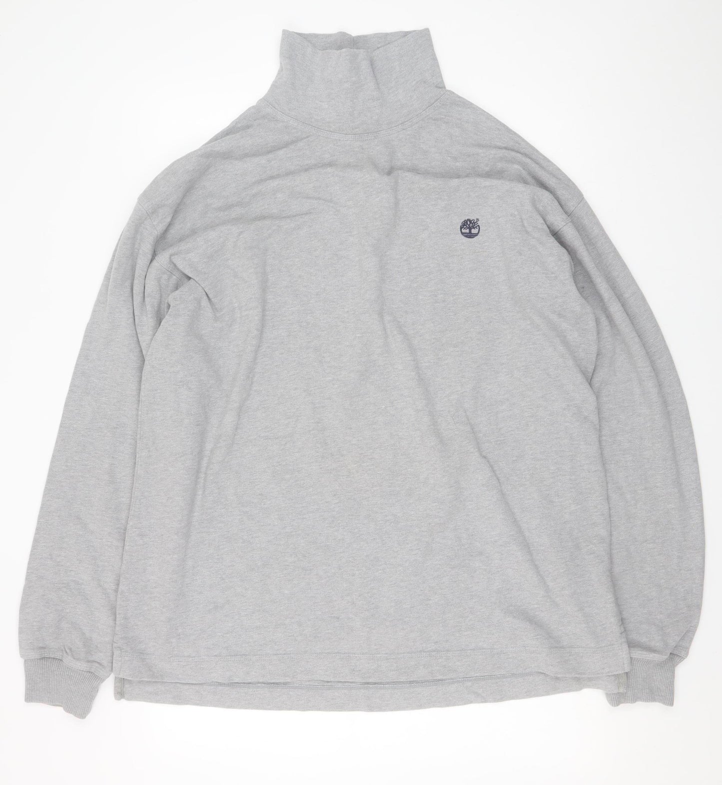 Timberland Men's Grey XL High Neck Cotton Pullover Sweatshirt