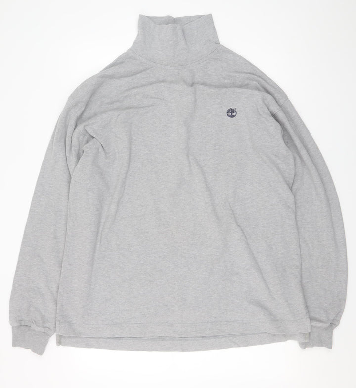 Timberland Men's Grey XL High Neck Cotton Pullover Sweatshirt