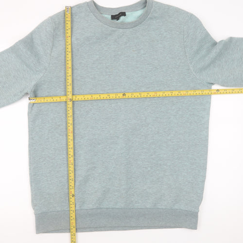 River Island Men Grey Fleece Pullover Sweatshirt Size L Regular Fit