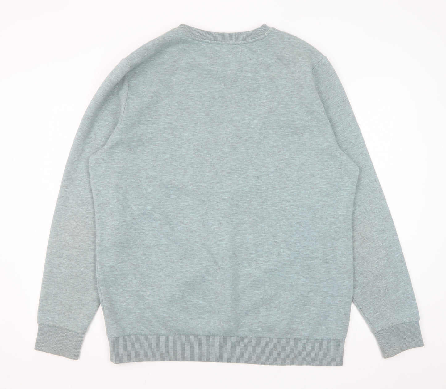 River Island Men Grey Fleece Pullover Sweatshirt Size L Regular Fit