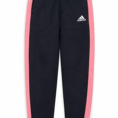 Adidas Girls Black Jogger Trousers 9-10 Years Sports Cotton Blend