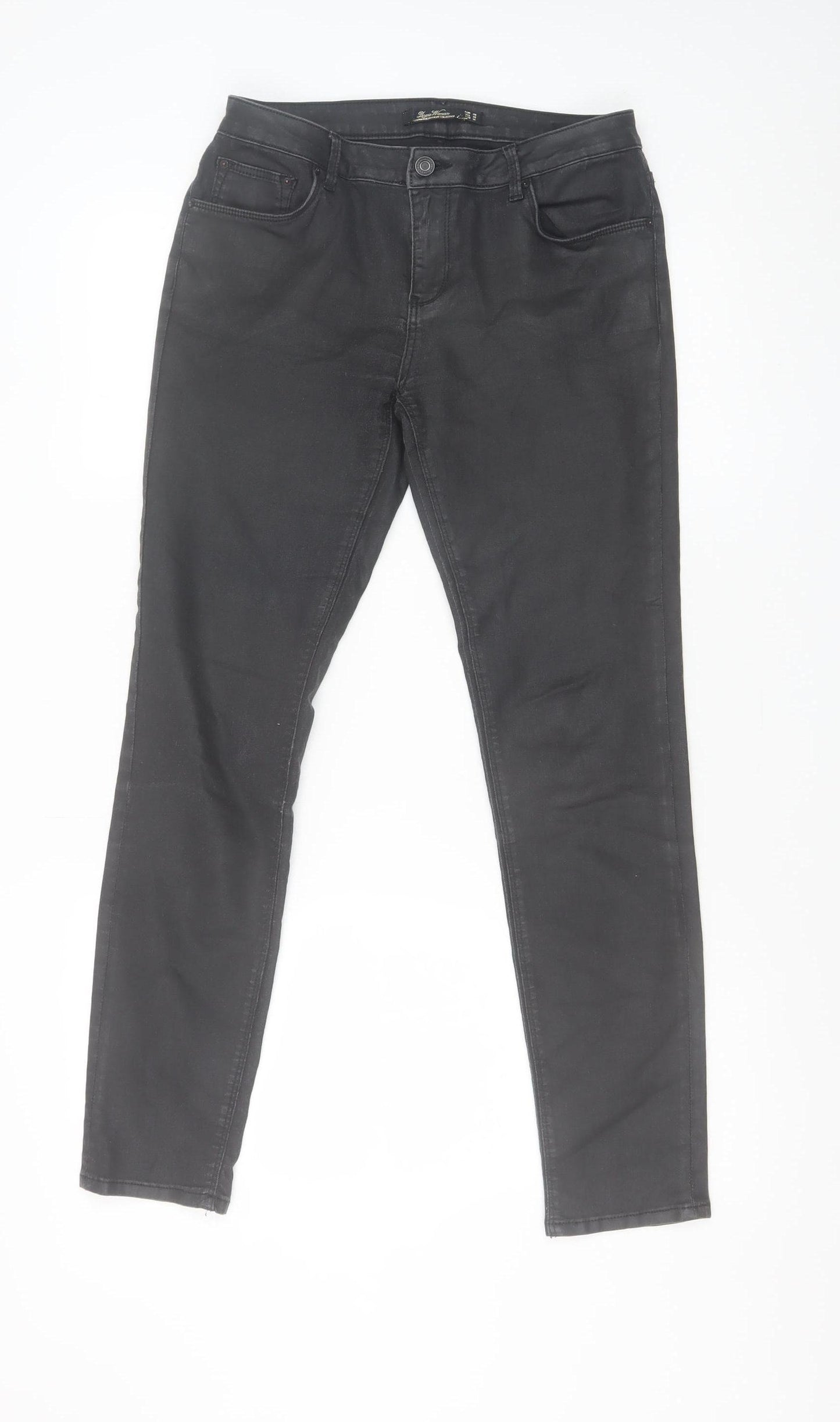 Zara Woman Black Skinny Jeans Women's Size 12 Stretch Denim