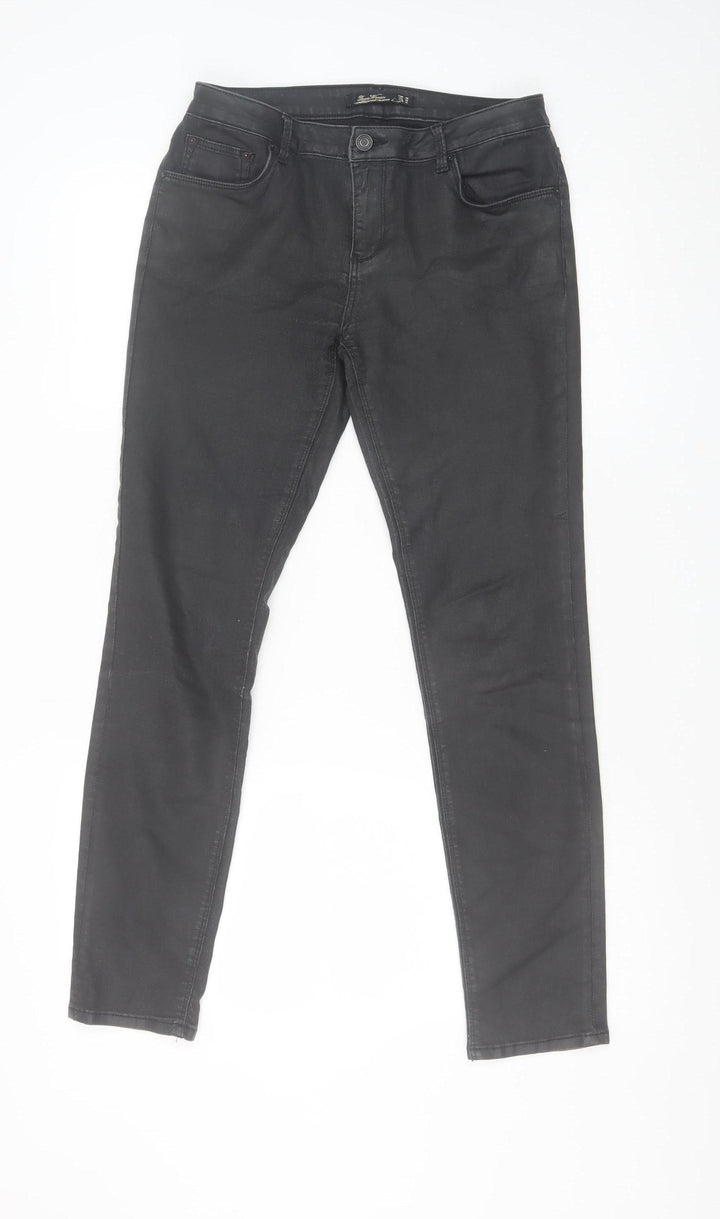 Zara Woman Black Skinny Jeans Women's Size 12 Stretch Denim