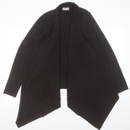 Wallis Women’s Black Ribbed Knit Open Front Cardigan Size S