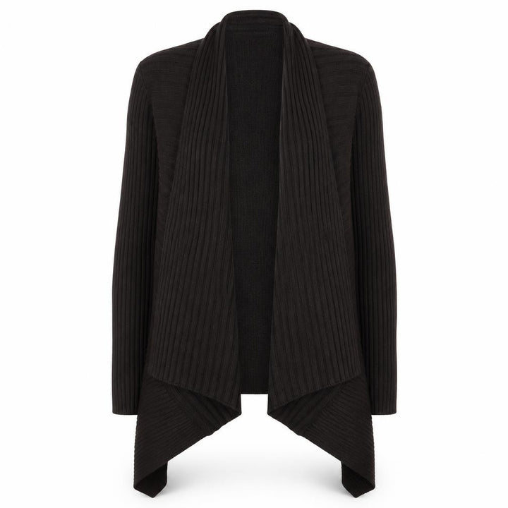 Wallis Women’s Black Ribbed Knit Open Front Cardigan Size S