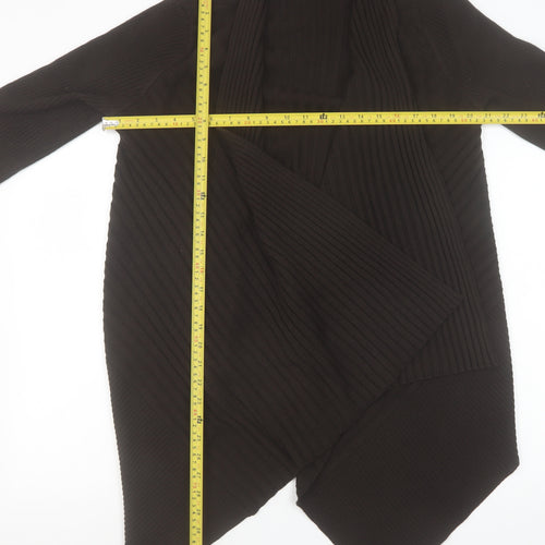 Wallis Women’s Black Ribbed Knit Open Front Cardigan Size S
