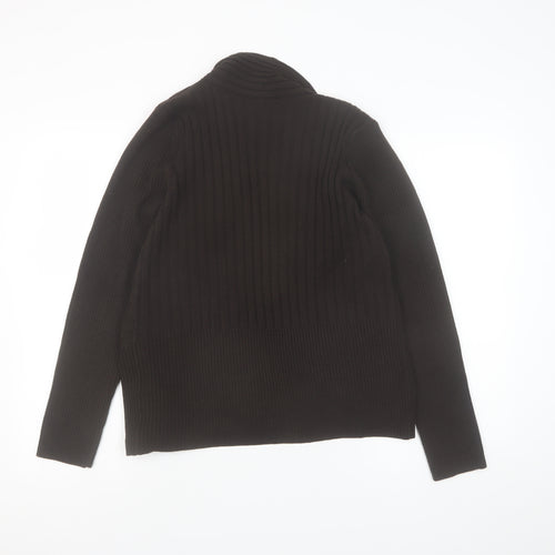Wallis Women’s Black Ribbed Knit Open Front Cardigan Size S