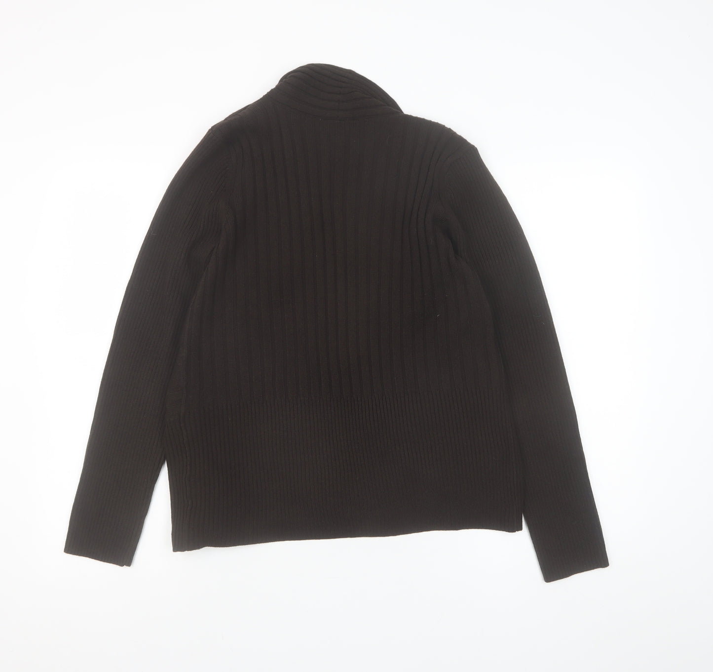 Wallis Women’s Black Ribbed Knit Open Front Cardigan Size S