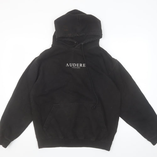 Audere Couture Women’s Black Pullover Hoodie Medium Cotton Blend
