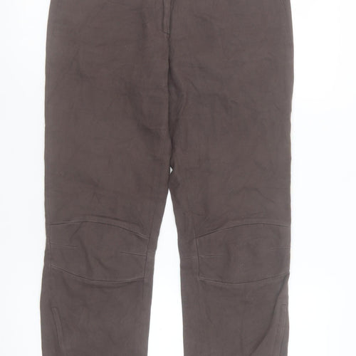 Costume National Women’s Brown Cotton Stretch Zip Trousers Size 14